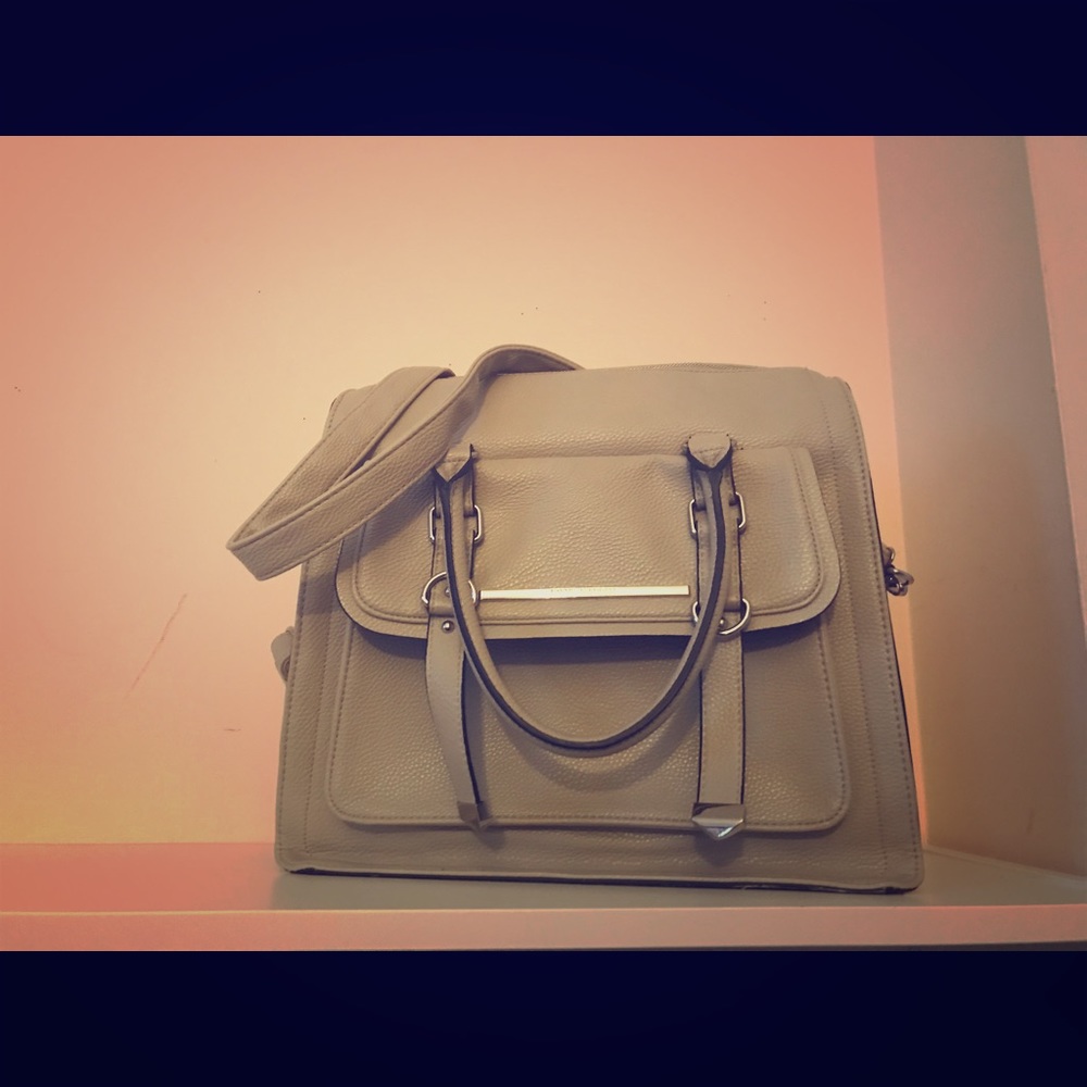 Steve Madden Light Grey Faux Leather Tote